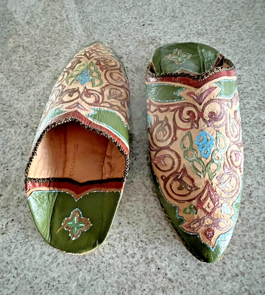Chamois Leather Slippers With Hand-Painted Design Slip Ons (6.5M) - Image 2 of 4