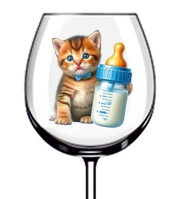 12x Baby Kätzchen Katze Vinyl Aufkleber Abziehbild Becher Weinglas Flasche Van Auto Becher