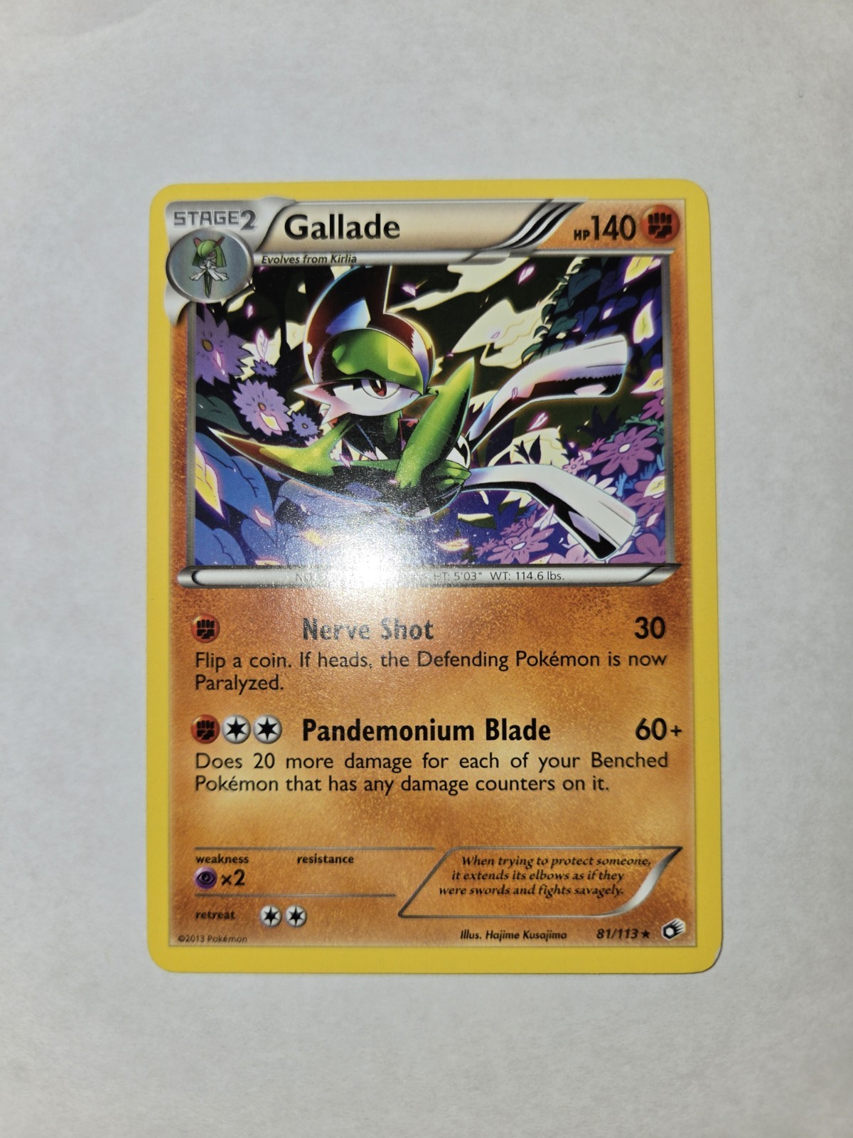 Pokemon 2013 LP Gallade 81/113 Legendary Treasures Rare TCG NM