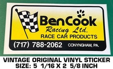 BEN COOK RACING LTD RACE CAR PRODUCTS - VINTAGE ORIGINAL VINYL DECAL STICKER