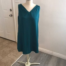 Old Navy Teal Sleeveless Shift Dress Tie Back V-Neck Women’s Small