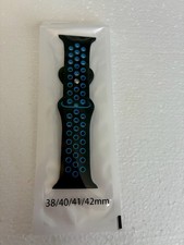 Silicone Band for Apple Watch 38mm 40mm 41mm 42mm 44mm 45mm Sport Black/Blue