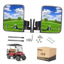 Golf Cart Side View Mirrors, Universal 2PC 2 Piece Golf Cart View Mirrors Set