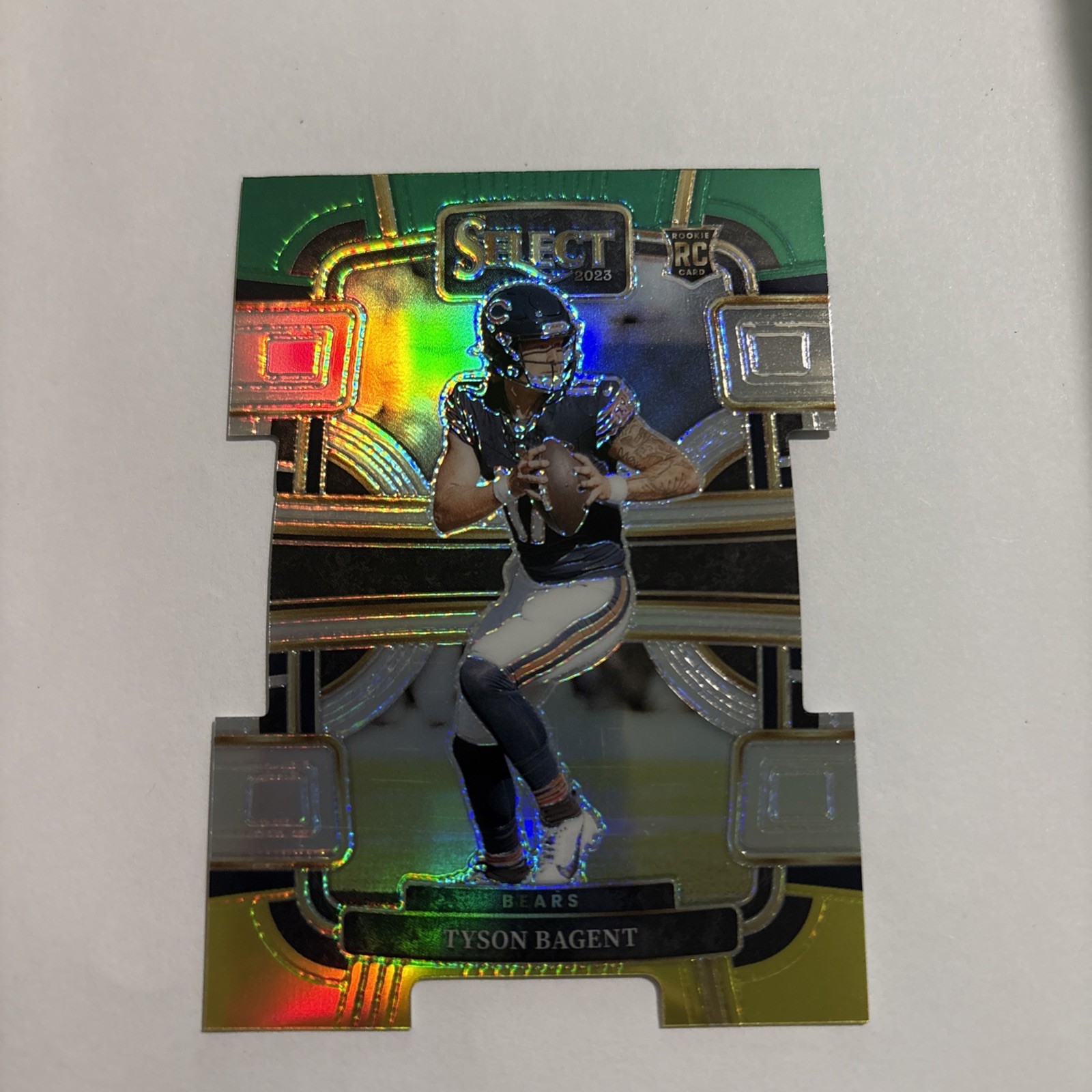 2023 Panini Select #18 Tyson Bagent Green and Yellow Prizms Die Cuts