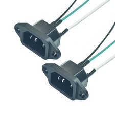 2PCS IEC 320 C14 Panel Mount Plug Adapter, AC 250V 10A 3 Pins IEC Inlet Modul...