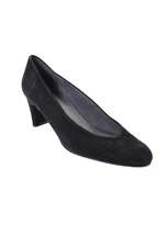 Stuart Weitzman Womens Suede Slip-on Kitten Heels Black Size 9 1/2