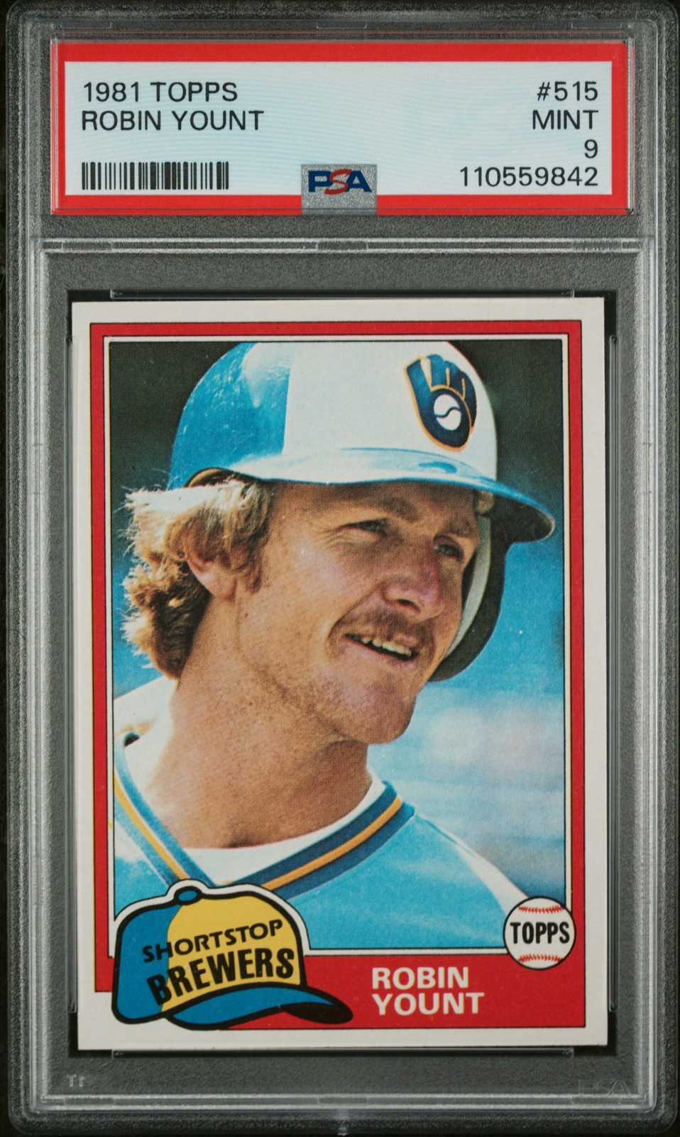 1981 TOPPS #515 ROBIN YOUNT PSA 9
