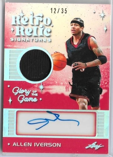 2026 LEAF GLORY OF THE GAME ALLEN IVERSON AUTO JERSEY Sp 12/35 RETRO RELIC