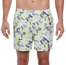Mens Nike Sportswear Swim 5" Volley Shorts Size XL White Green Black