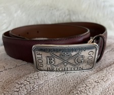 Men s Brighton Brown Leather Golf Belt Silver Plated Buckle Size 34 New With Tag