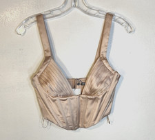 ZARA NWT Women's XS Pink Satin Corset Top
