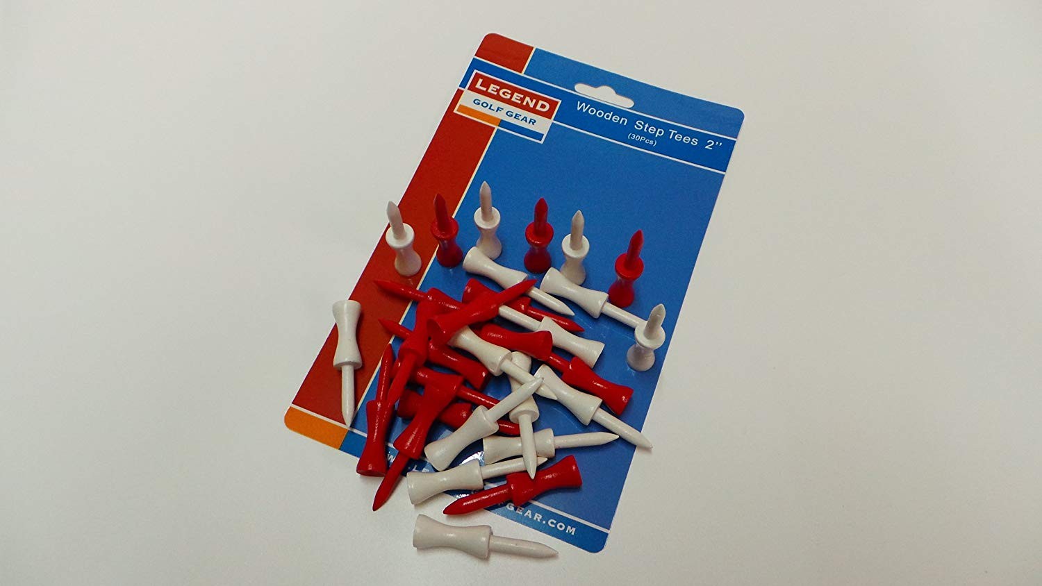 Пластиковые тройники Legend Golf Step 2 дюйма 30 Stück Farbe: Rot und Weiss