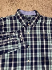 Crown Ivy Classic Fit Mens Size XL Button Up Down Plaid Cotton Christmas Shirt