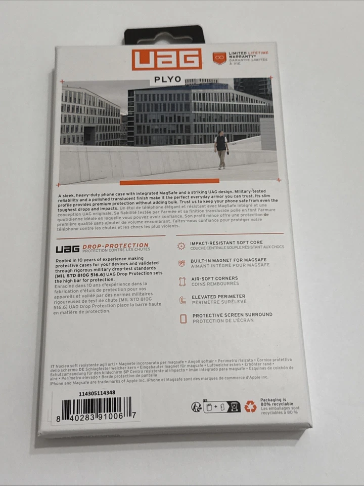 Funda Serie UAG Plyo para Apple iPhone 15 Pro Max 6.7" - Transparente/Dorado Rosa Foto 3 de 4