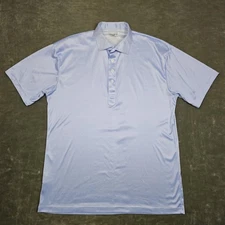 Collars & Co Polo Shirt Mens Large Light Blue Dress Collar Performance Golf