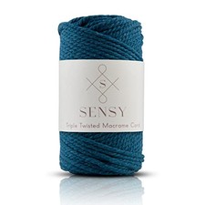 Sensy Premium Macrame Cord 3mm 100 Cotton, 245 1 Skein 3 Strand Peacock
