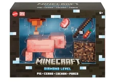 Mattel Minecraft Diamond Level Pig Action Figure 4 Accessories Collectible 5.5”