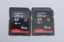 [2-Pack] SanDisk Ultra II 4GB SDHC Memory Card 15MB/s Class 4 For Vintage Camera