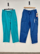 2 Pcs. of Men's Cherokee Traditional in Blue  Aqua Size L Scrub Pants