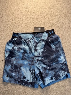 Under Armour 6'' Print Woven Shorts Aqua Blue Men s Size Large Active Gym New