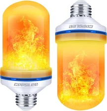 Halloween Decorations Upgraded LED Flame Light Bulbs, 4 Modes Fire Flame Bulb