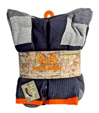 Realtree Men's Industrial Work Crew Socks 10 Pairs Thick Heavy Duty Size 6-12
