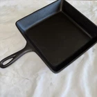 RESTORED  Unmarked Lodge Square Cast Iron Skillet 9-5/8” Inches SEASONED