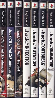 PS2 Lot of 7: Dot .Hack Collection Anime - 4 Hack + 3 GU - Many Ex Condition
