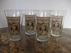 Set of 4 Vintage Coca-Cola Flared Glass 16 Oz Drinking Cups Victorian Lady Print