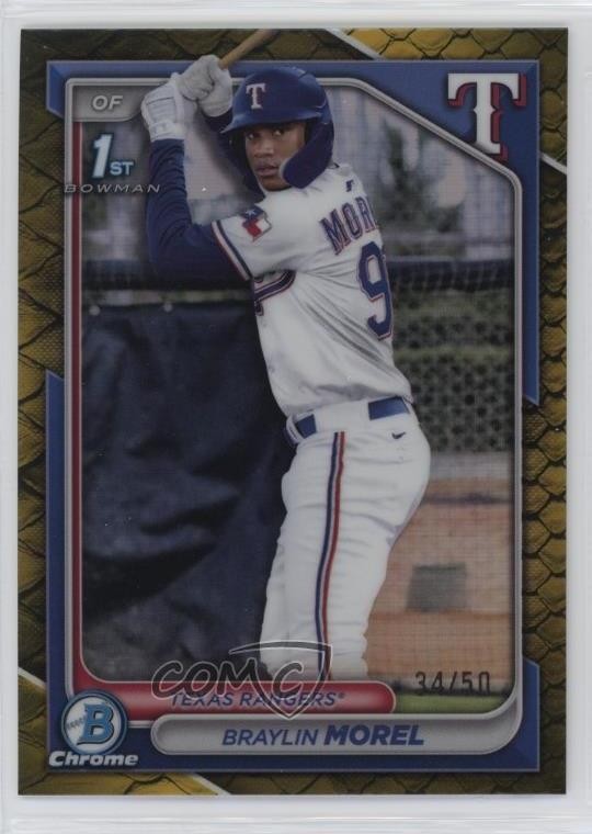 2024 Bowman Chrome Prospects Gold Reptilian Refractor /50 Braylin Morel #BCP-192