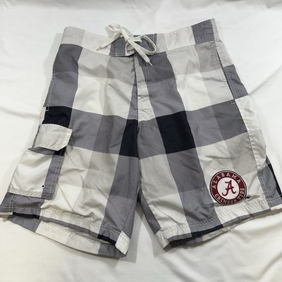 Alabama Crimson Tide Swim Suit Bathing Suit Black Plaid Men s Size Large