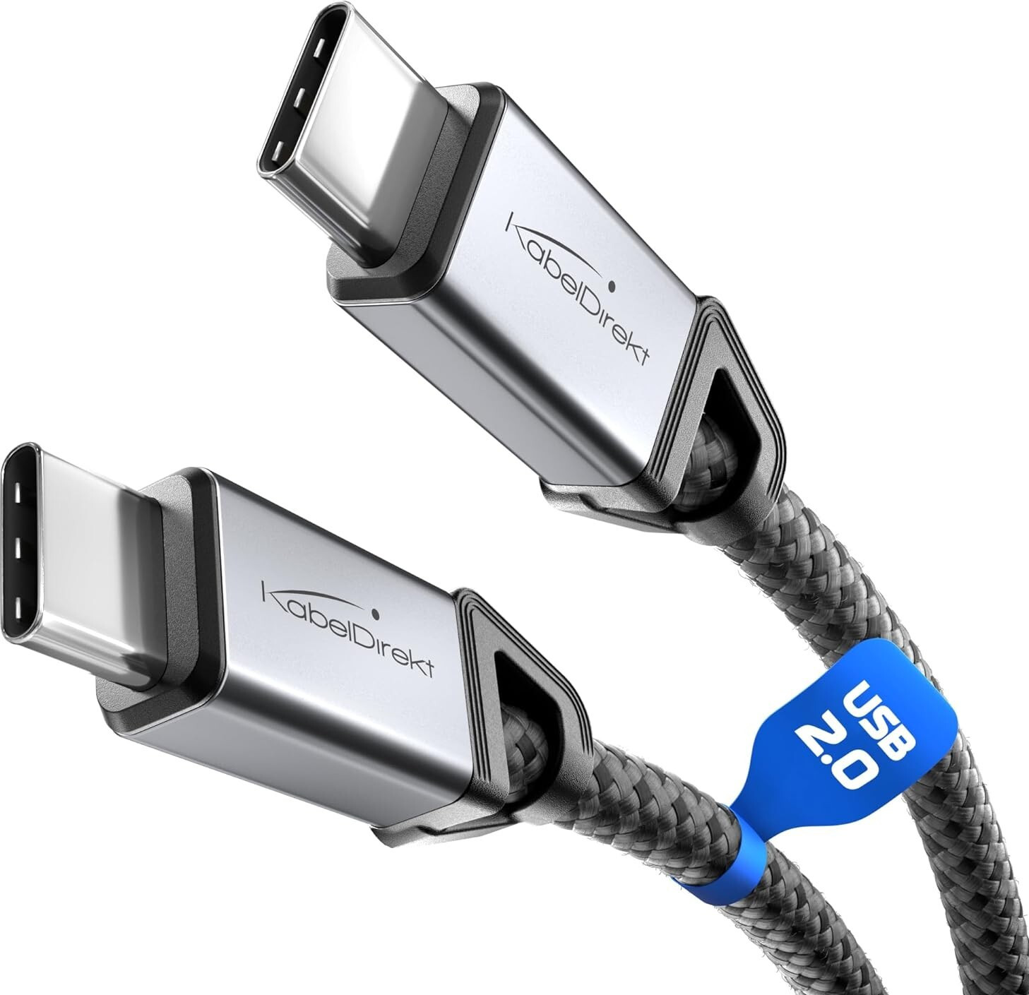 KabelDirekt USB-C to USB-C Cable 0.6m 60W Braided Lead iPad Mac PS5