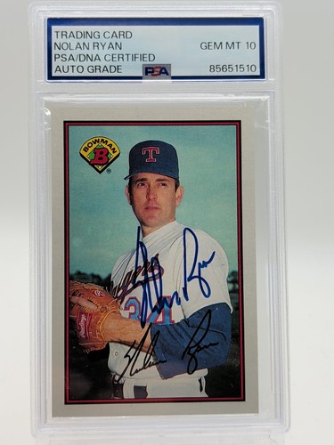 Nolan Ryan Hand Signed / Autograph 1989 Bowman Tall #225 - PSA - Picture 1 of 14