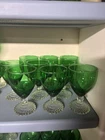9 Vintage Anchor Hocking Emerald Green Boopie Burple Tumblers Glasses 5.5”