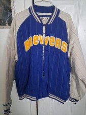Mitchell And Ness Rare Blue and Cream Milwaukee Brewers Jacket Vintage