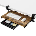 Keyboard Tray Under Desk, 19.7" X 12.2" Small Size C Clamp Keyboard Drawer Un...
