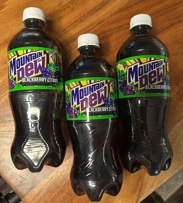 3x 20oz Blackberry Citrus Mountain Dew Bottle BEST BY 9/14/2026