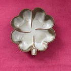 Vintage #223 Frankoma Pottery Green 4 Leaf Clover Ashtray Trinket Dish