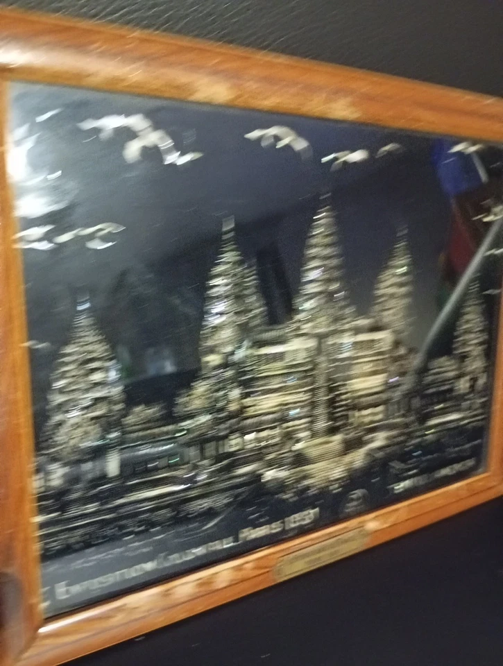 cadre peinture sur Exposition coloniale de Paris 1931 rare temple d'Angkor - Photo 2/4