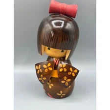 Vtg Japanese Kokeshi Doll Creative Wooden Figurine Folk Art Hand Painted Signed
