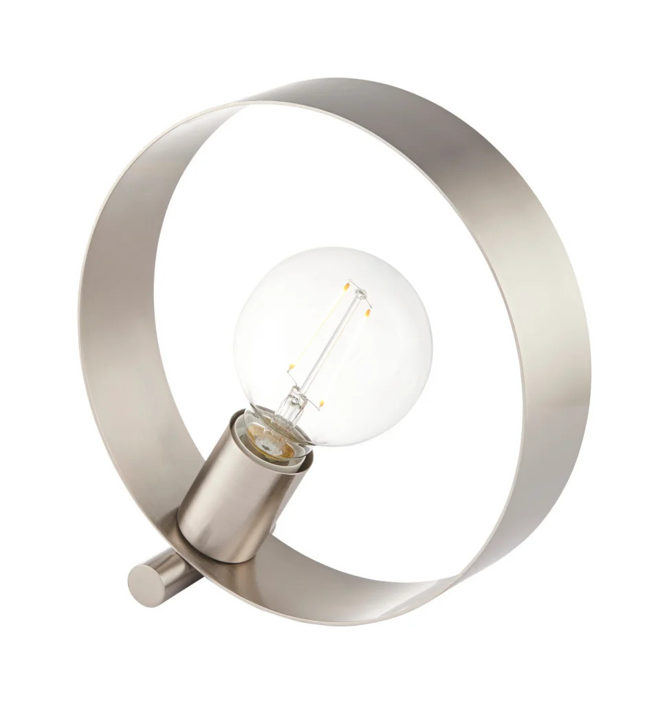 Table Light Silver Hoop Brushed Nickel Endon 90453