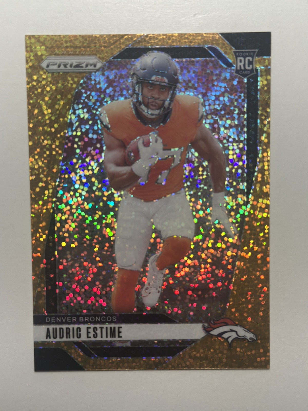 2024 Panini Prizm - Rookies Audric Estime #306 Gold Sparkle Prizm /24 (RC)
