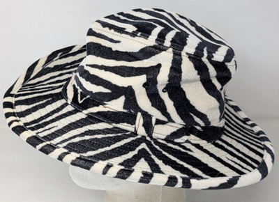 Vintage Zebra Print Faux Fur Felt Pimp Cowboy Hat Made in  display picture 3