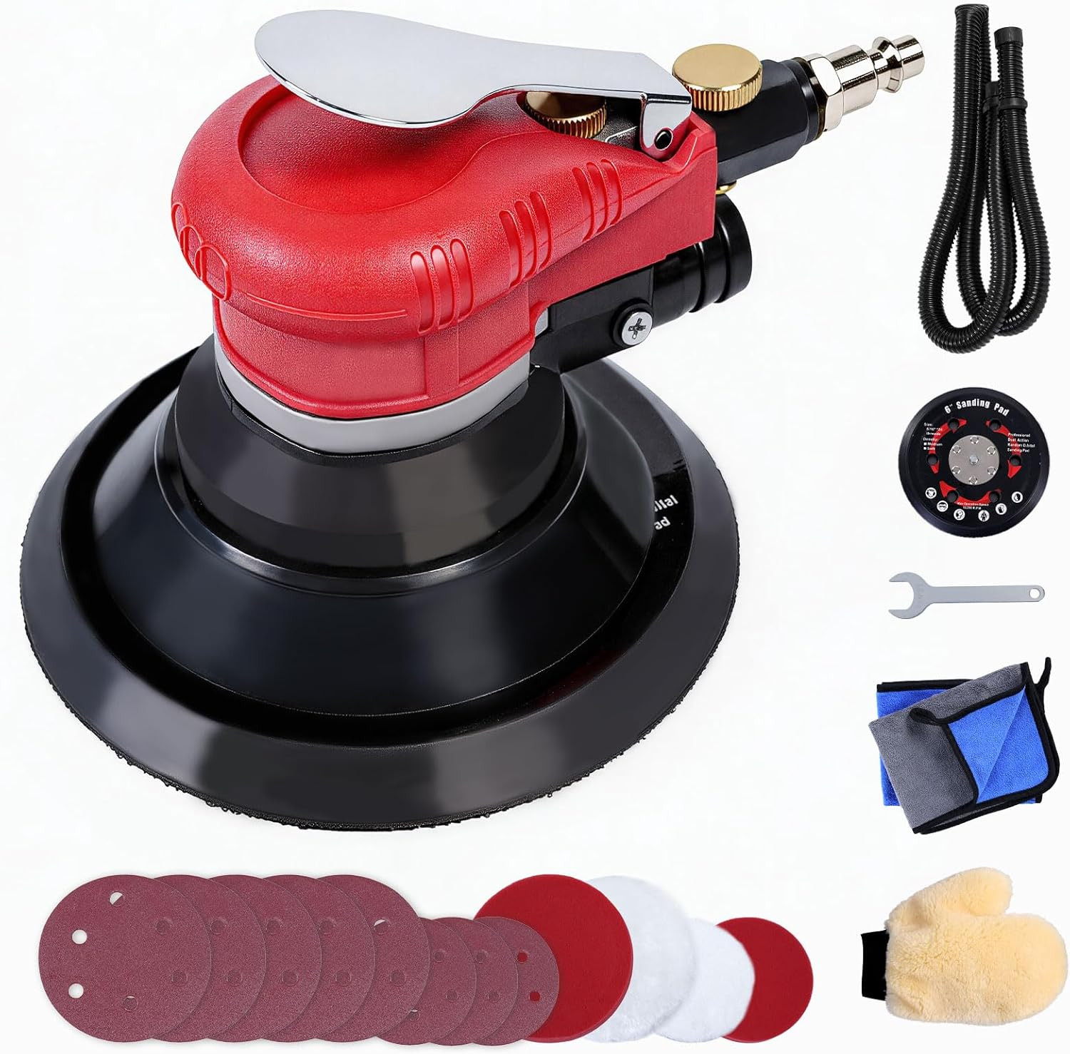5/6 Inches Air Random Orbital Sander,Pneumatic Palm Sander w