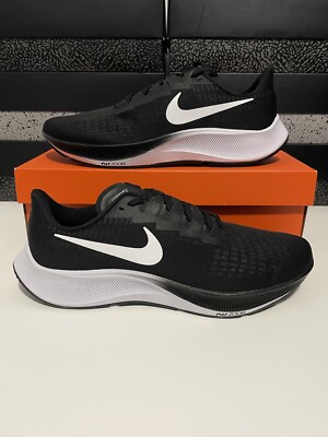 New Nike Air Zoom Pegasus 37 “Black White” BQ9646-002 Men's