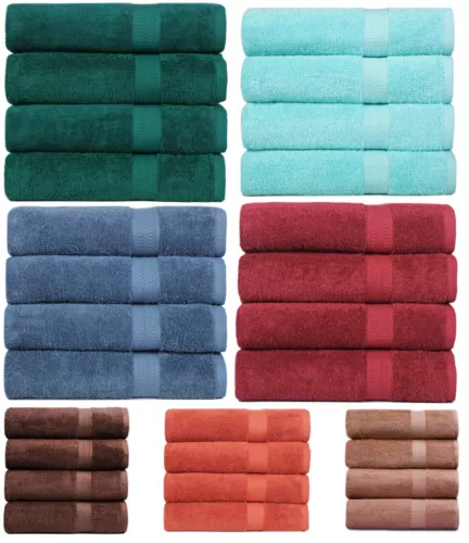 Combed Cotton Bath Towels Set, Bathroom Towels, Zero Lint Soft Absorbent 500 GSM