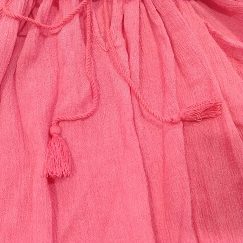 Denim and Supply Ralph Lauren Pink Gauzey Top Size L Boho Peasant Tassels - Picture 4 of 6