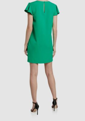 short sleeve mini shift dress Entro Pine Eyelet Cotton Short Sleeve Mini Shift Dress
