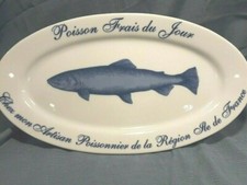 Rare find Williams - Sonoma Fish Platter (French- fresh fish of day) cobalt blue