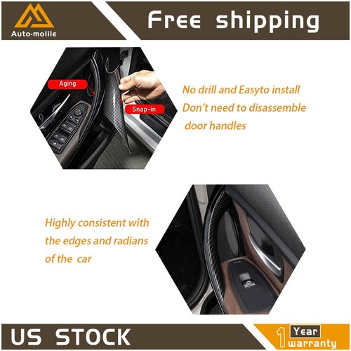 Inner Door Handle Inside Cover Protect Case CF Print For BMW F30 F35 3/4 Series - Picture 8 of 8
